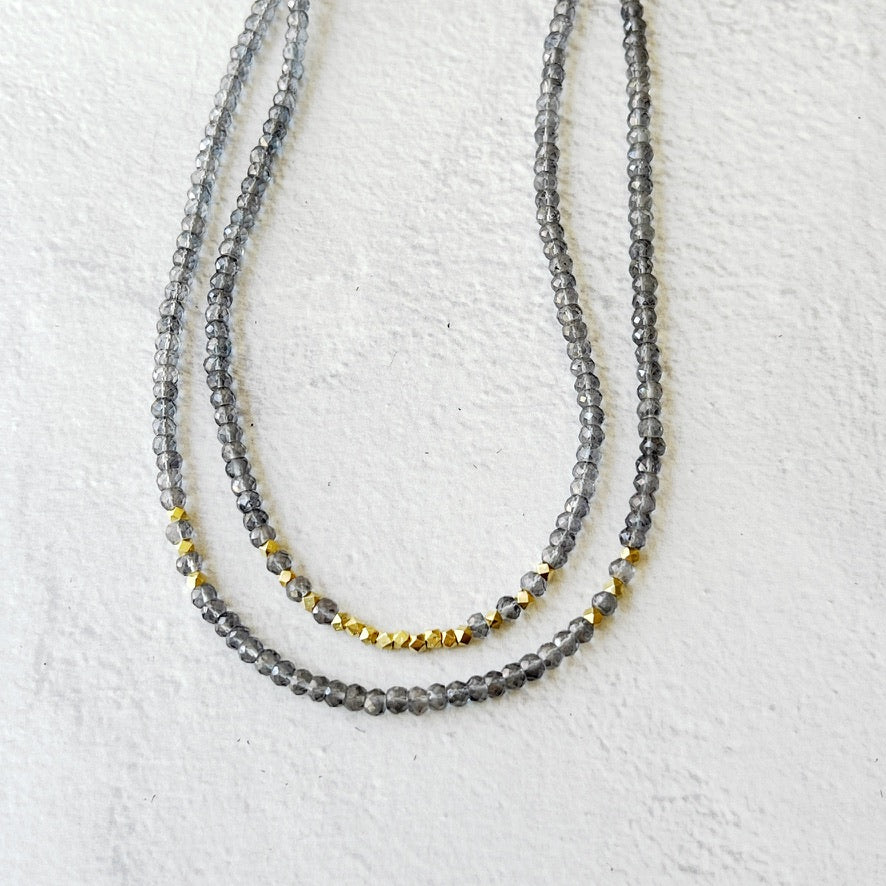 Kortum Necklace with Leather Lavender Quartz