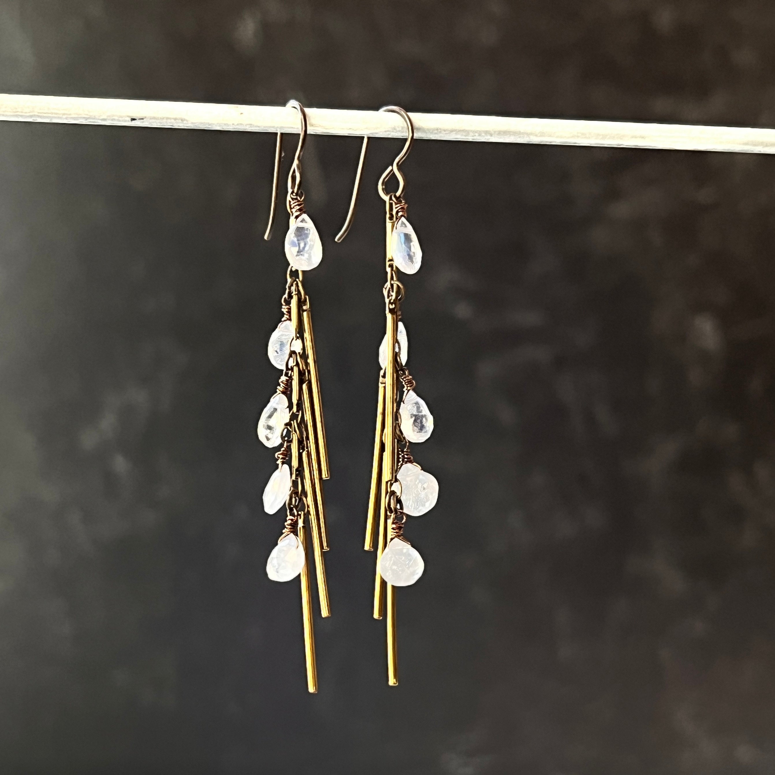 The Vines Tassel Earrings Moonstone