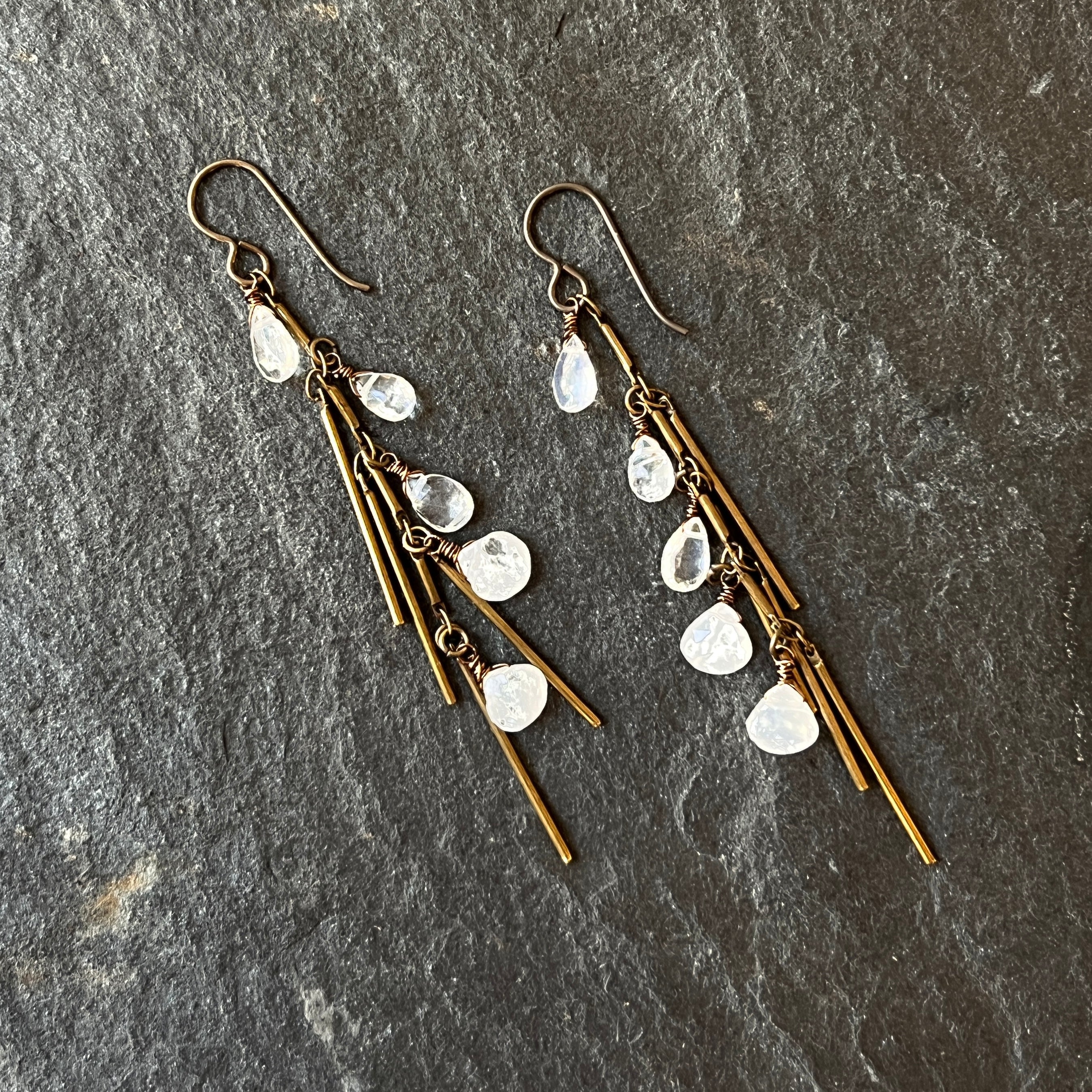 The Vines Tassel Earrings Moonstone