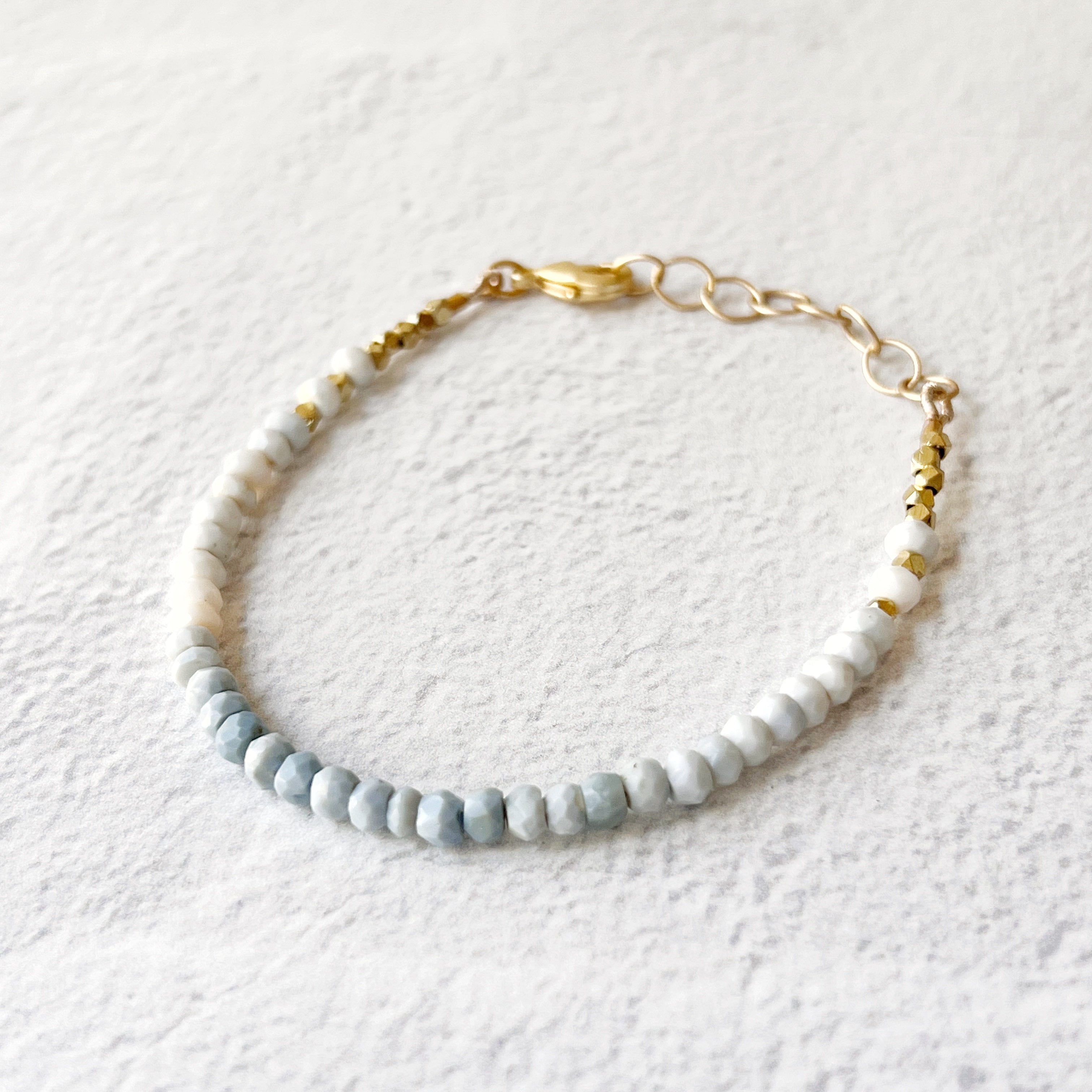 Elegance Ankle Bracelet, Blue Denim Opal