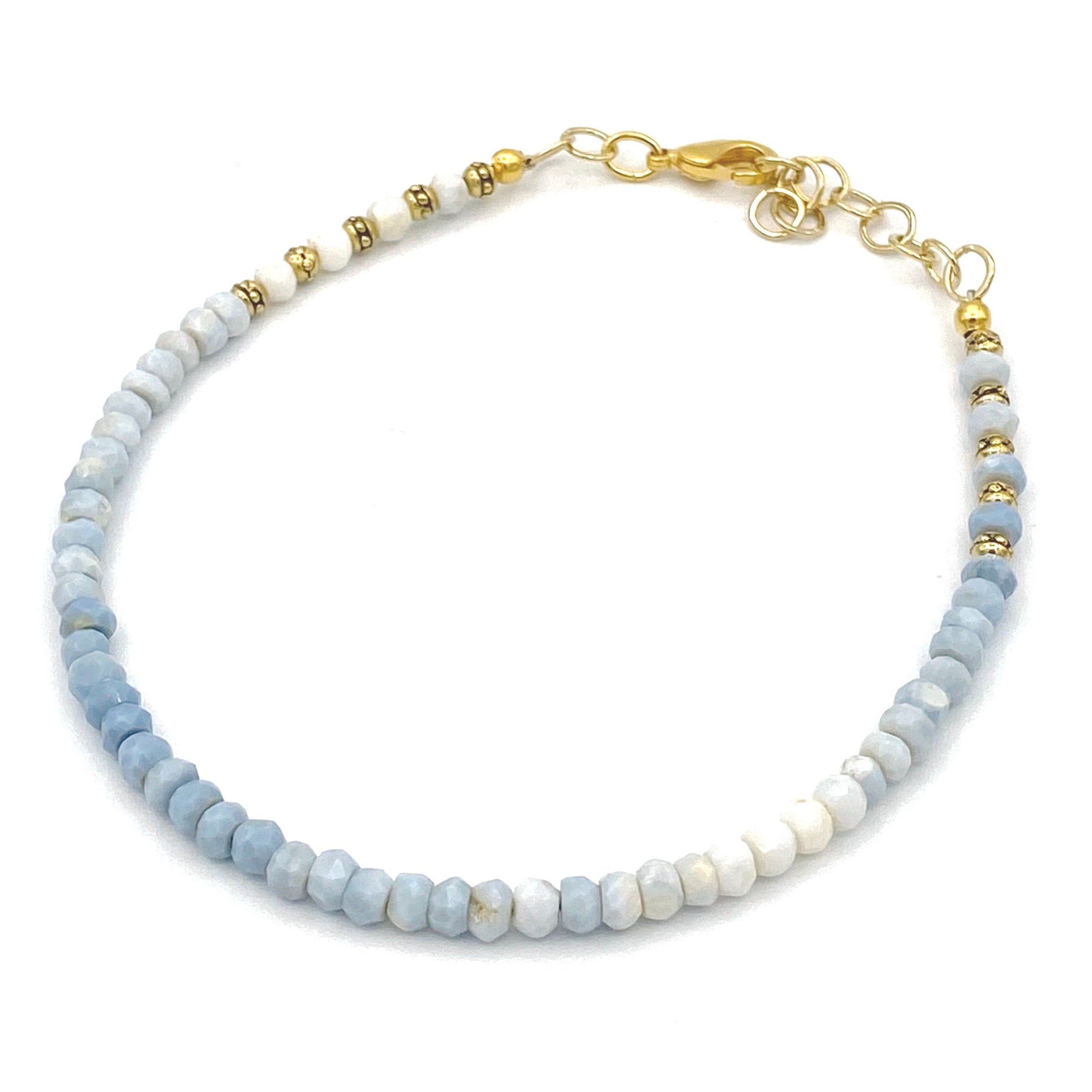 Elegance Ankle Bracelet, Blue Denim Opal