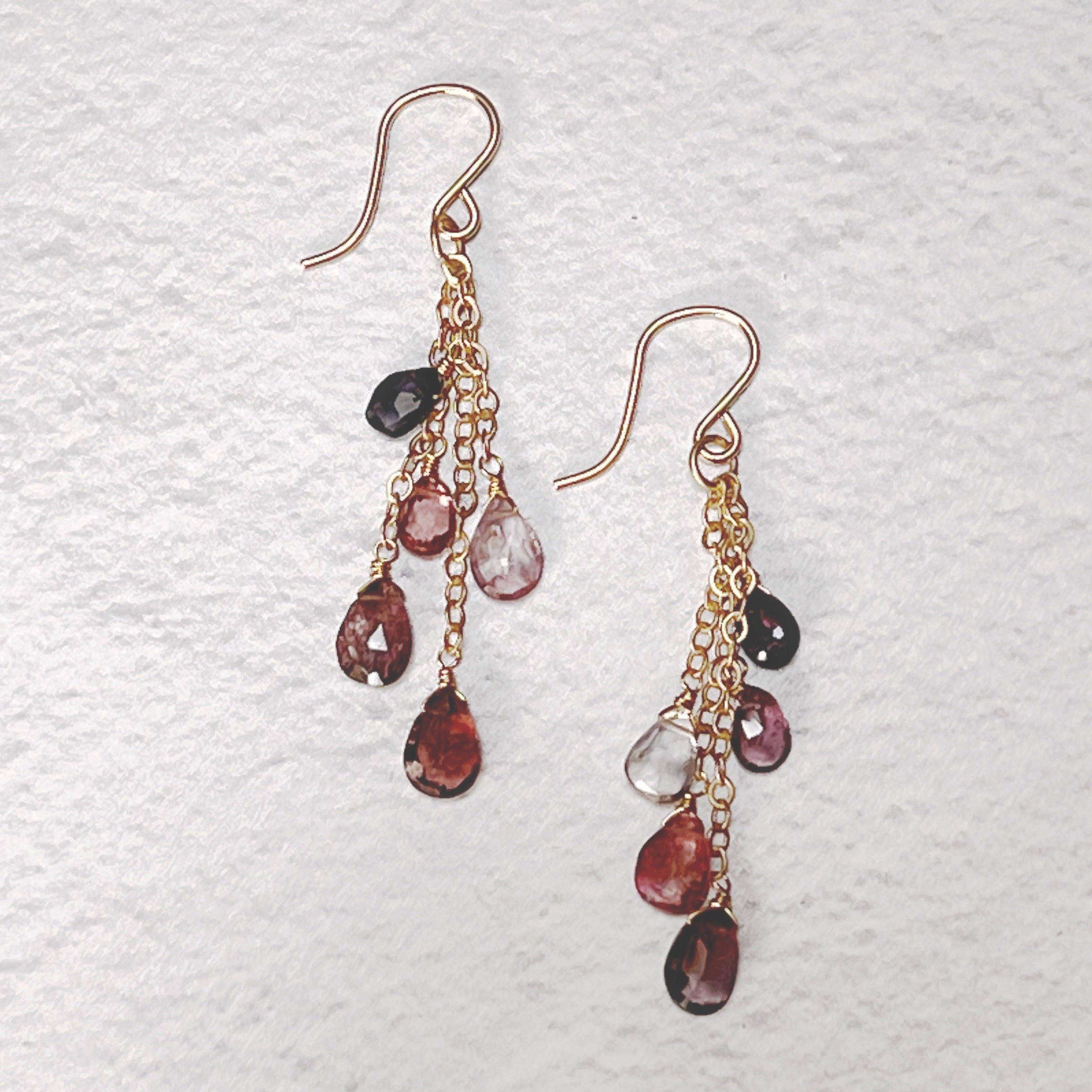 The Grade Tassel Earrings Pink Spinel