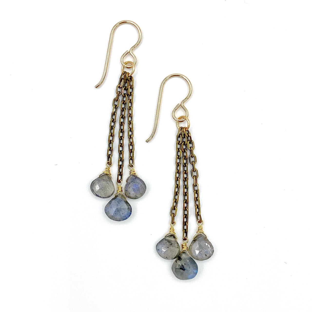 Opus Three Earrings, Labradorite