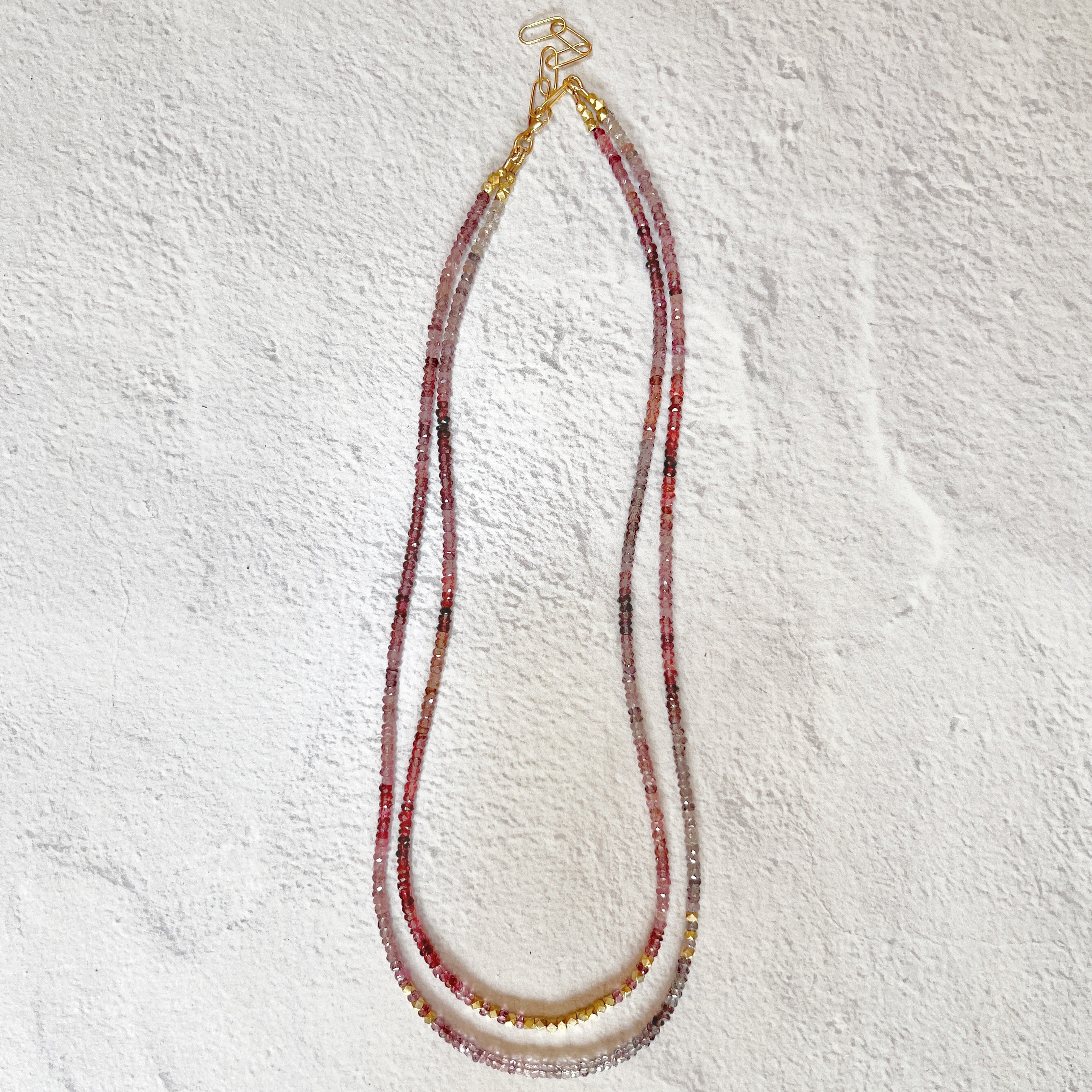 Kortum Layered Necklace Pink Spinel