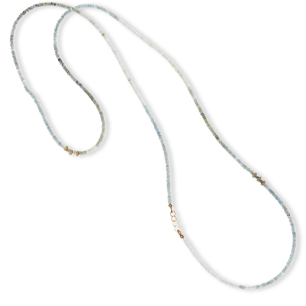Catalina Long Necklace Aquamarine