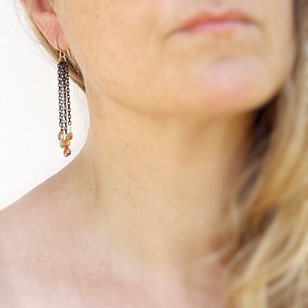 Opus Earrings, Garnet