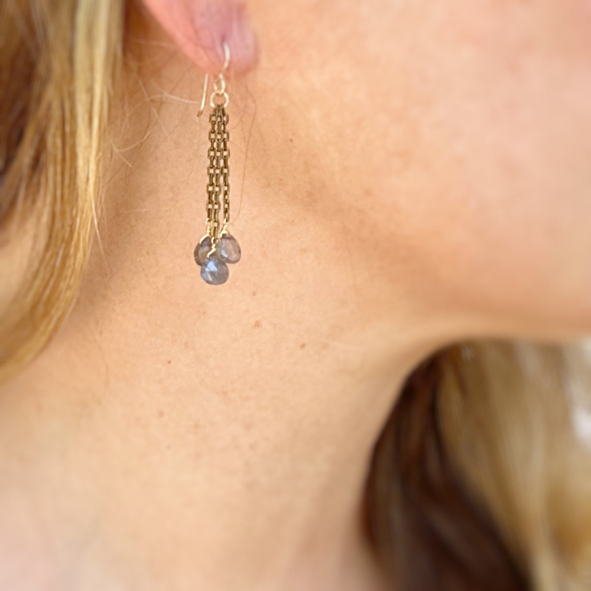 Opus Three Earrings, Labradorite