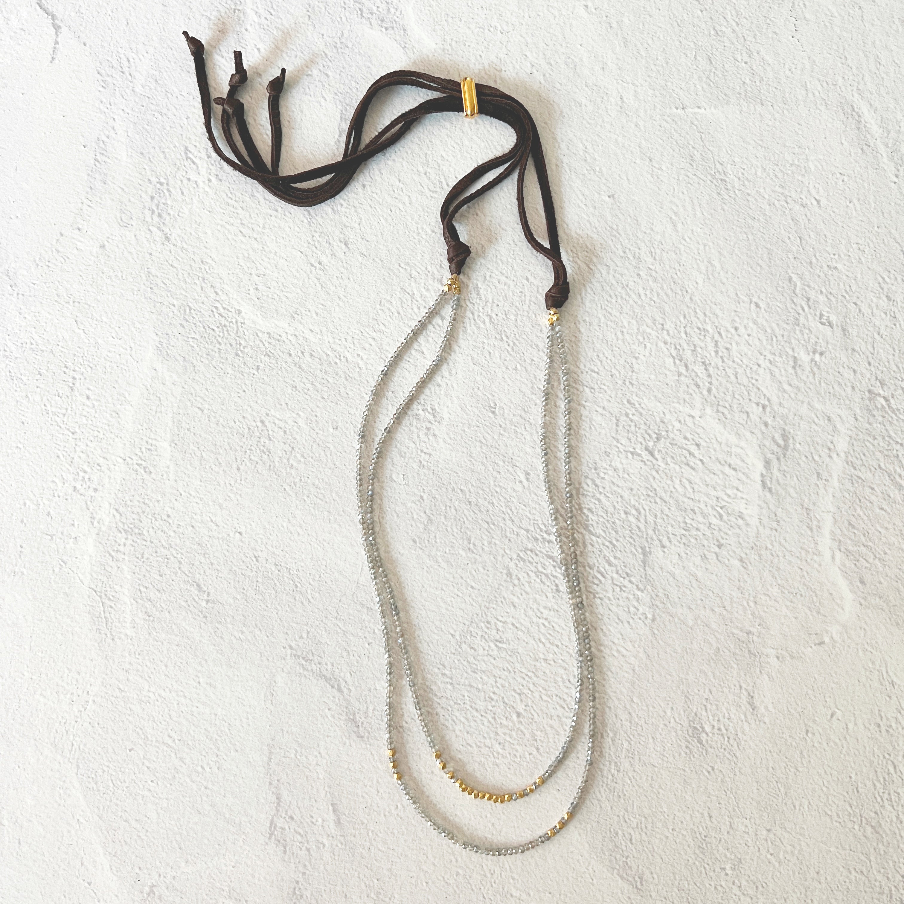Kortum Necklace with Leather Mystic Labradorite