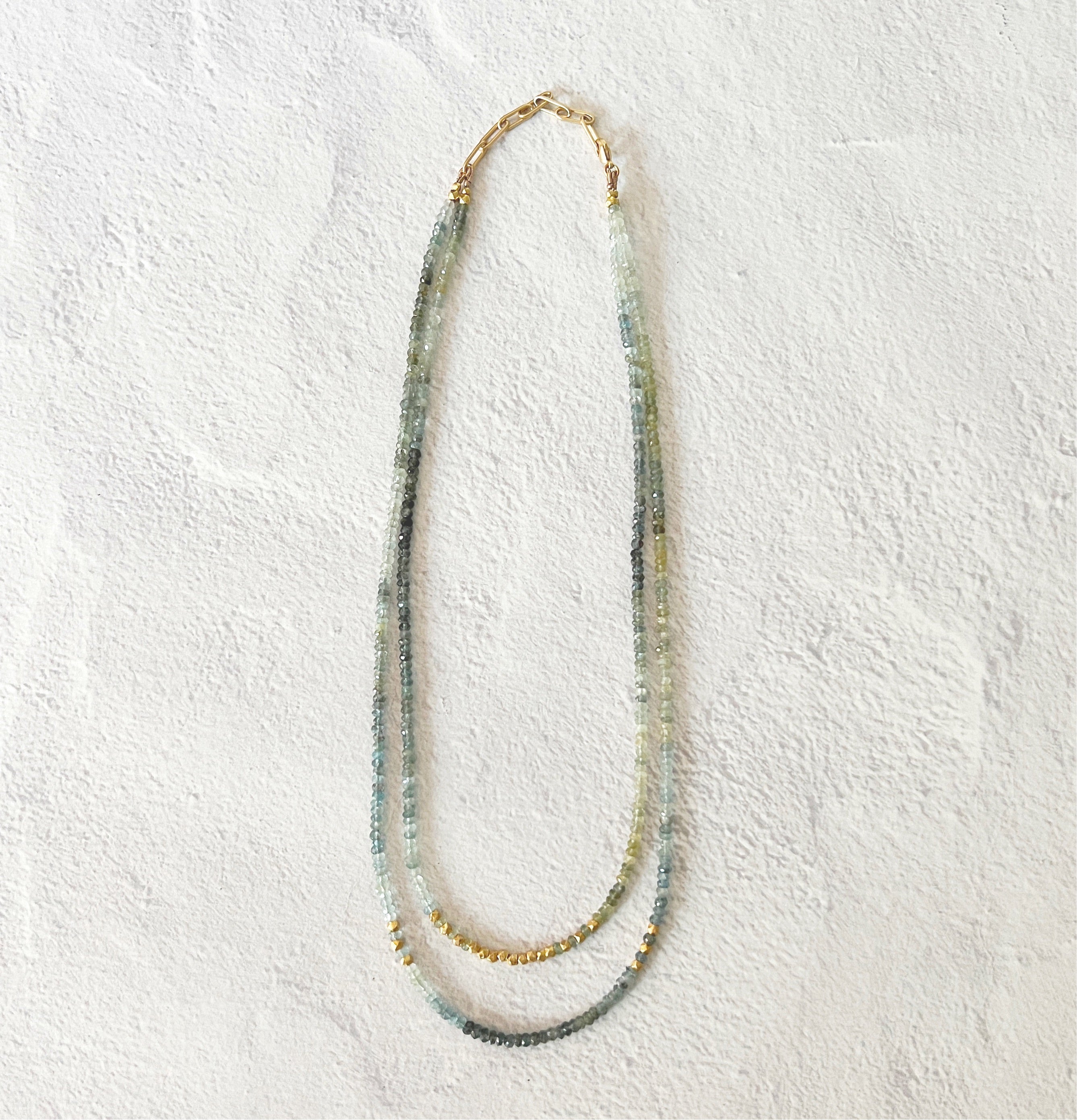 Kortum Layered Necklace Moss Aquamarine