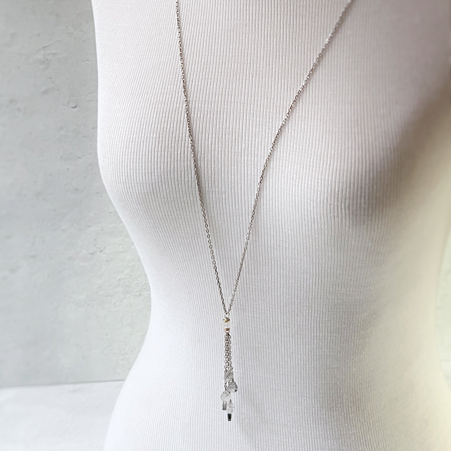 The Grade Tassel Necklace Black Rutile Quartz