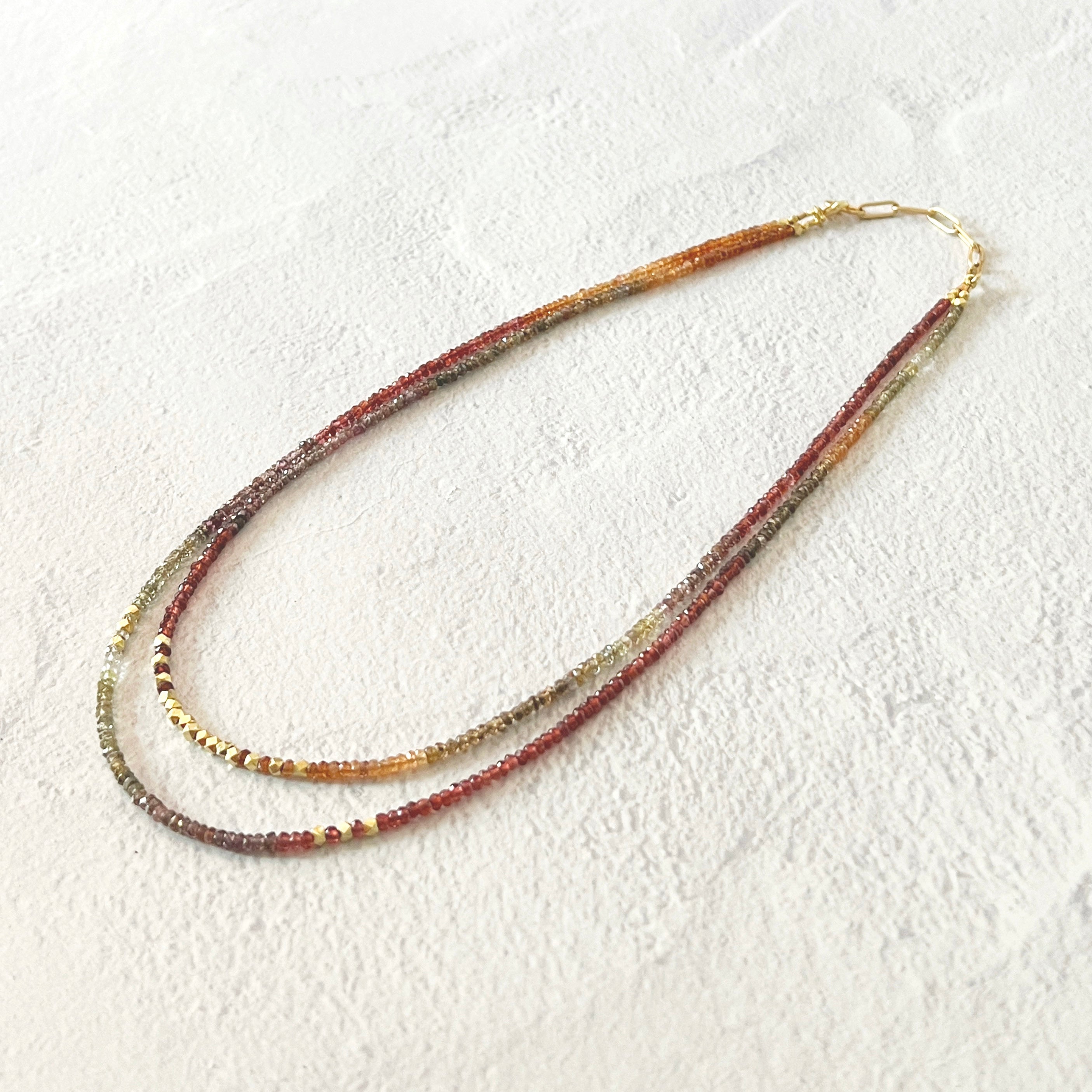 Kortum Layered Necklace Sapphire & Garnets