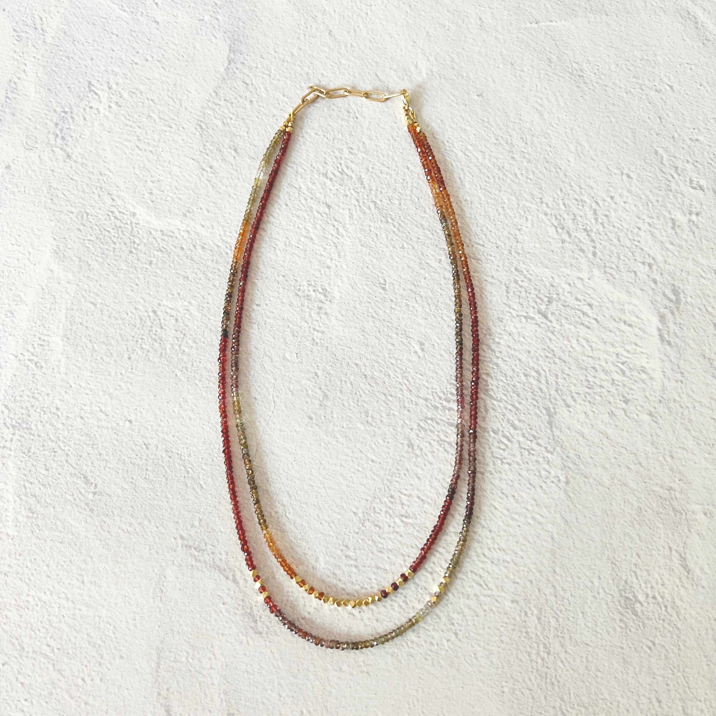 Kortum Layered Necklace Sapphire & Garnets