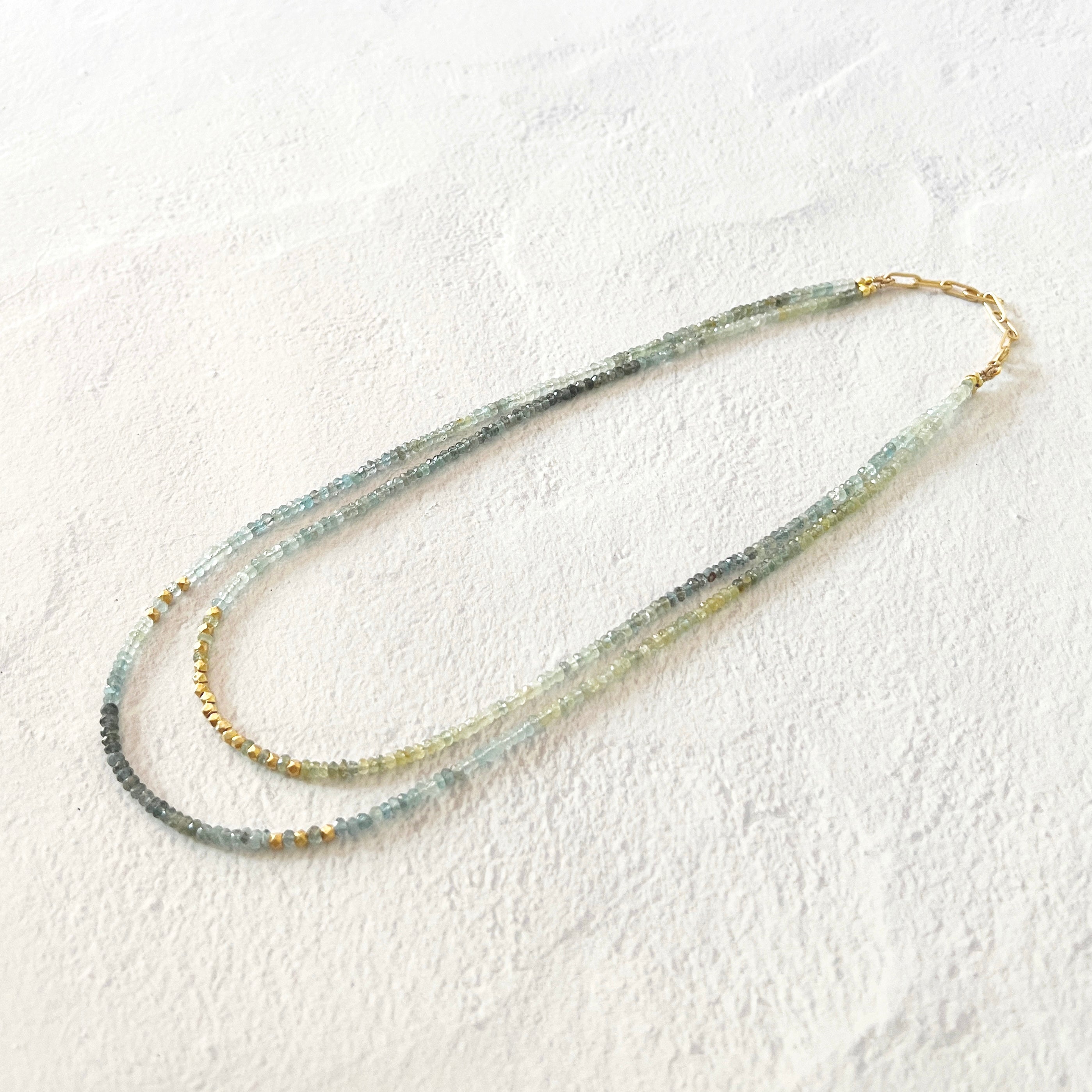 Kortum Layered Necklace Moss Aquamarine