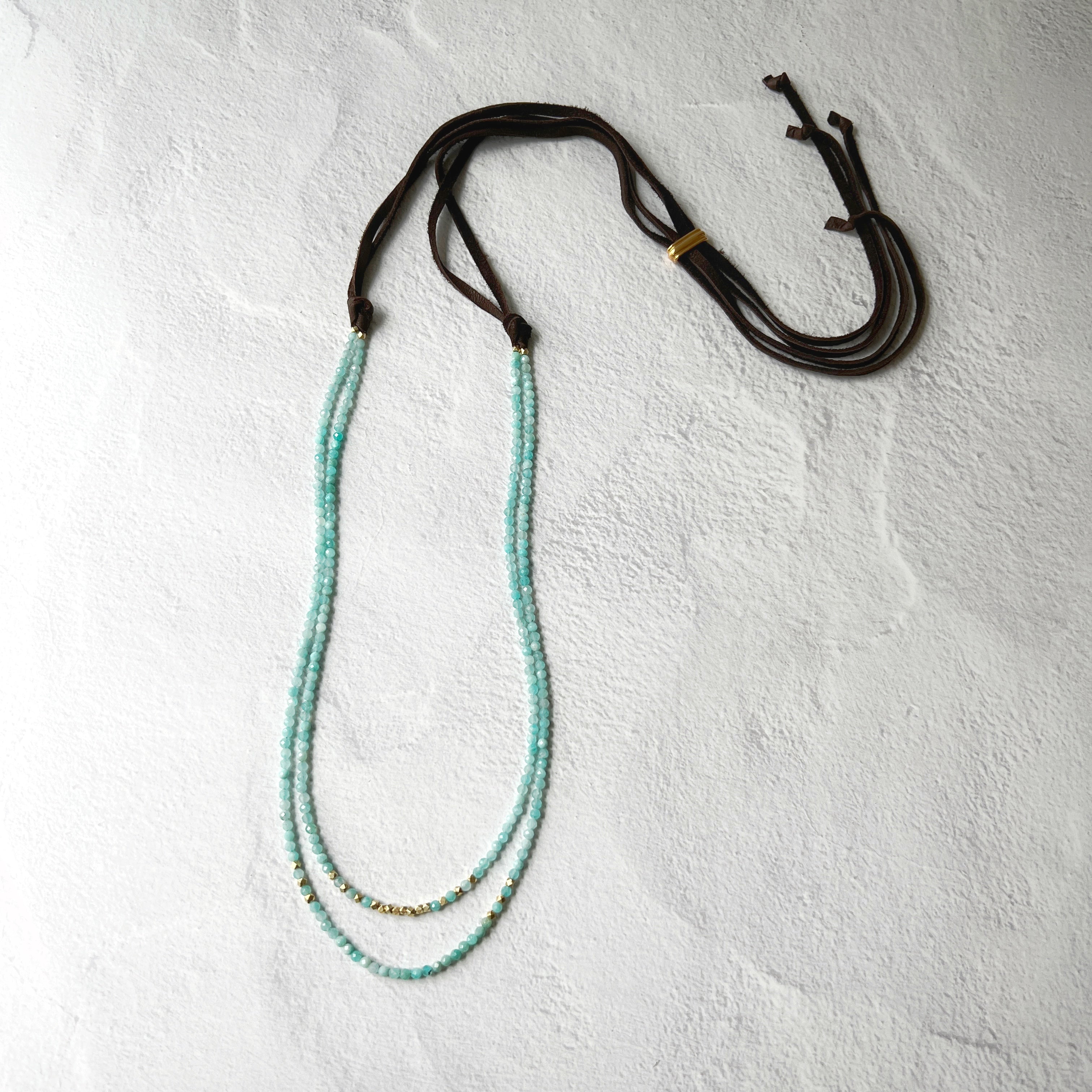 Kortum Necklace with Leather Amazonite