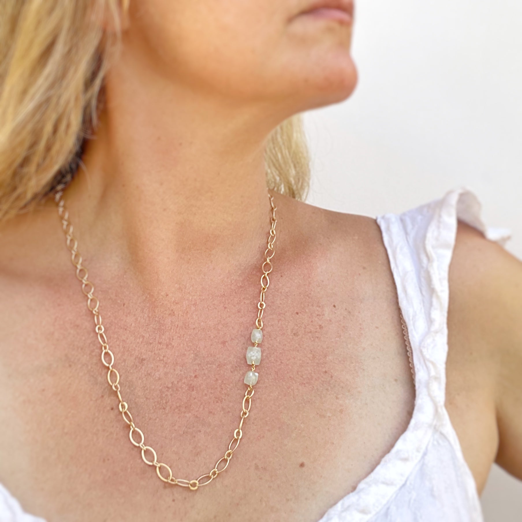 Celeste Gemstone Necklace, Aquamarine