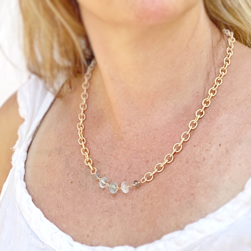 Hydra Necklace, Aquamarine